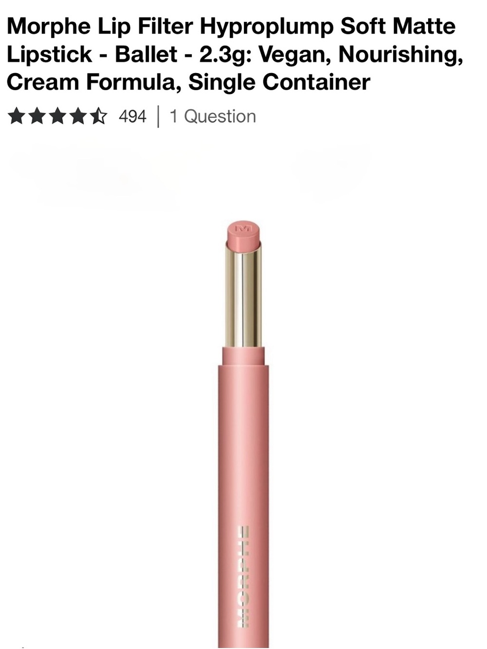 Morphe Soft Matte Lip Filter Stick — Ballet Pink